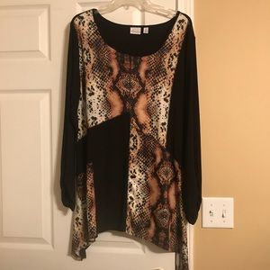 Snake/Cheetah Print Shark Bite Top